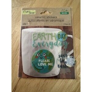 Earth Day Ceraminc Stickers Create your Own Mug 3 Pieces Save The Earth DIY